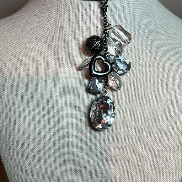 Vintage Trifari Black Chain and Crystal Charm Necklace - Picture 3 of 3